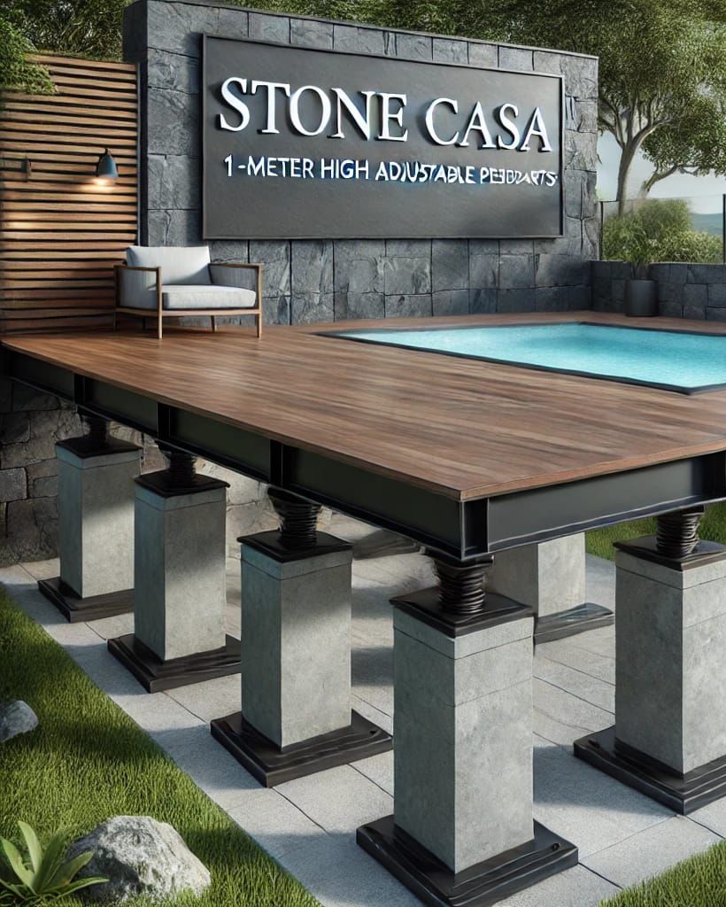 Piso Elevado Ardosia Area Externa | Piso Elevado de Ardósia Matacão Stone Casa piso-elevado-ardosia-area-externa